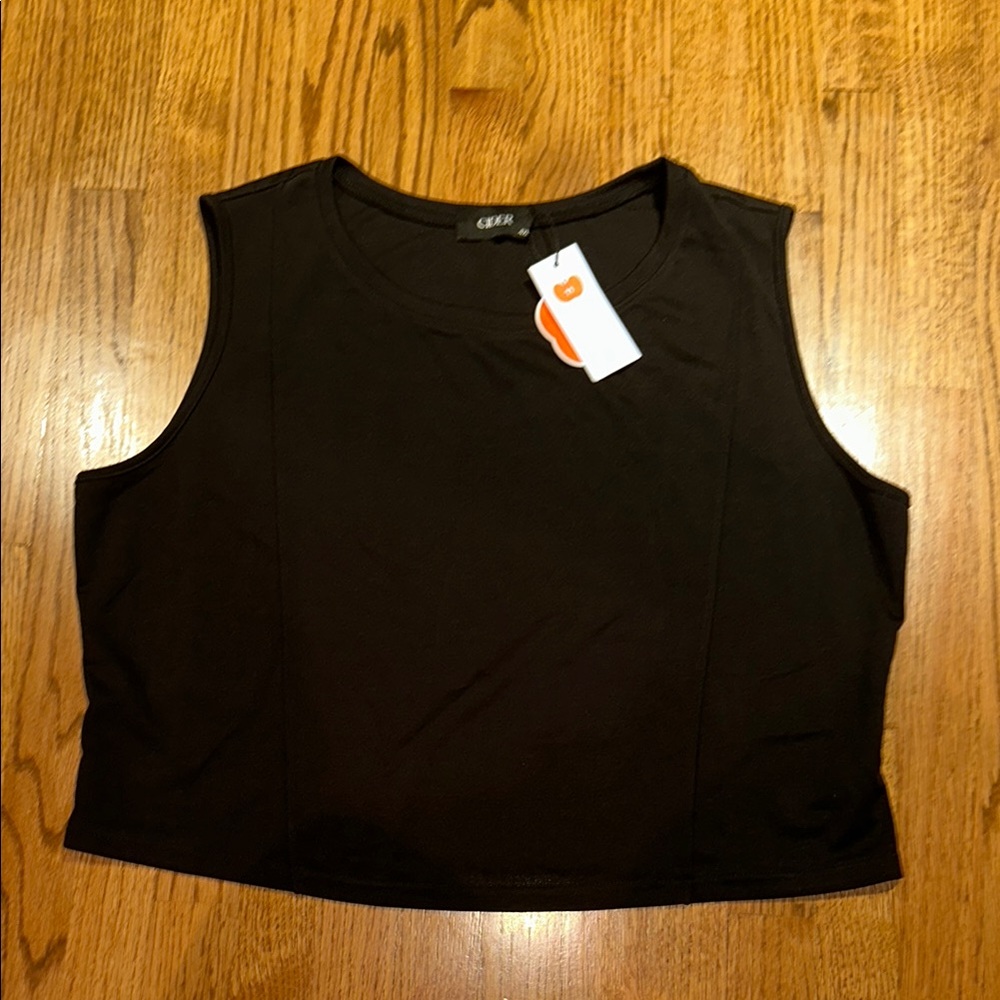 Cider Black Sleeveless Crop Tank Top